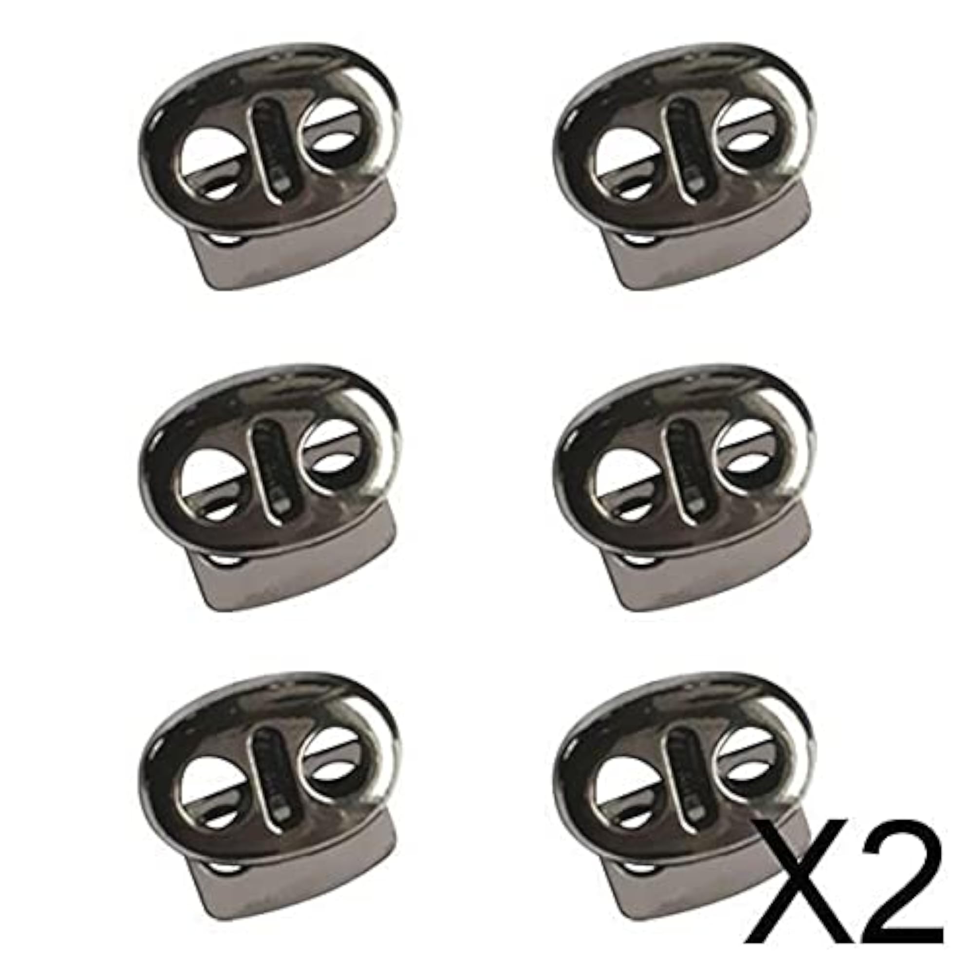 Metal Bean String Cord Locks 2 Hole Toggle